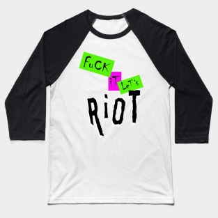 Riot B/W Baseball T-Shirt